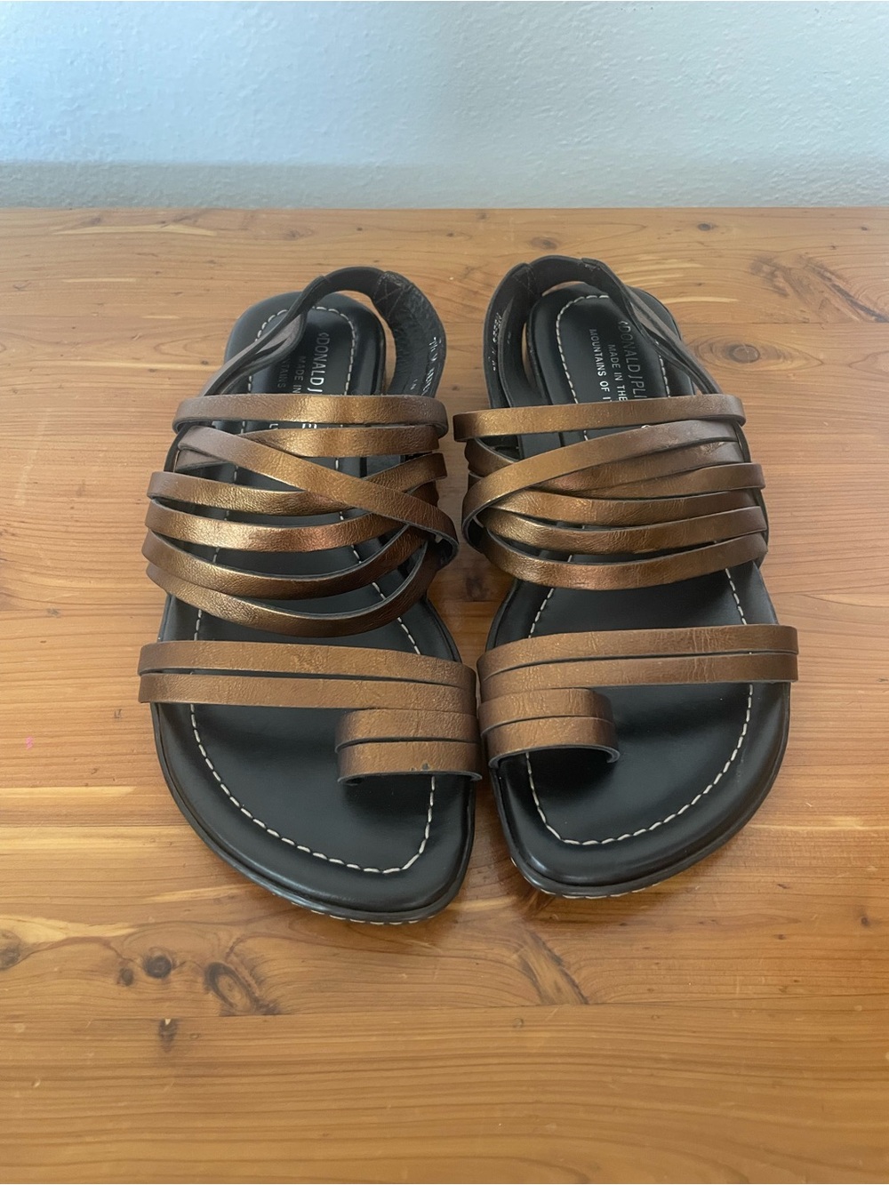 Donald J. Pliner Gefen Metallic Leather Sandals